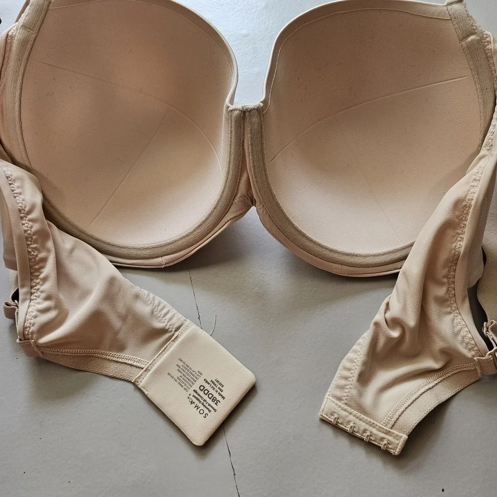 Soma 38DDD Beige Stunning Support Smooth Full Coverage Underwire Bra Stretch